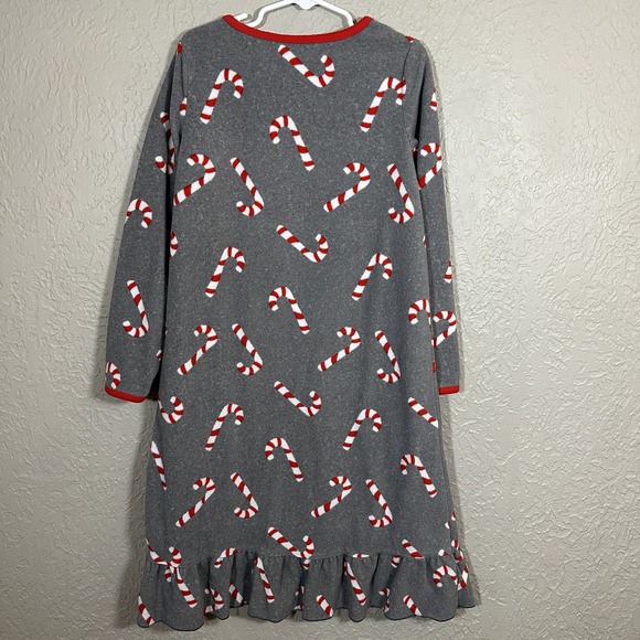 Carter's Girl's Candy Cane Fleece Holiday Nightgown, Size 6/7 Christmas Pajamas - Picture 1 of 5